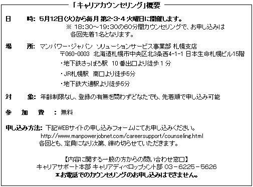 キャリアカウンセリング概要