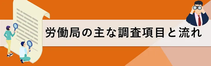 労働局の主な調査項目と流れ