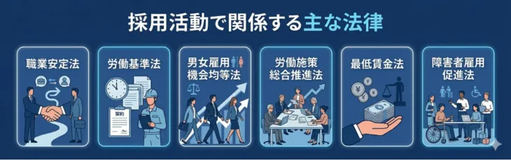 採用活動で関係する主な法律
