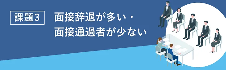 課題③面接辞退が多い・面接通過者が少ない