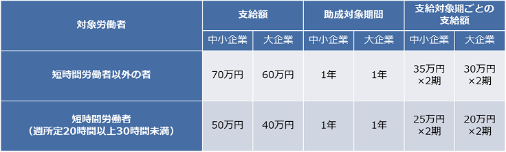 特定求職者雇用開発助成金（生涯現役コース）　支給額