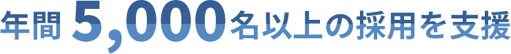 年間5,000名以上の採用を支援