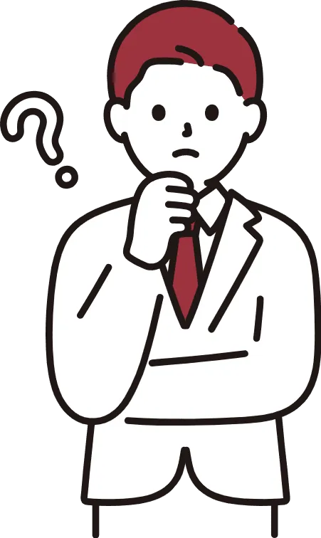 スーツを着た悩む男性